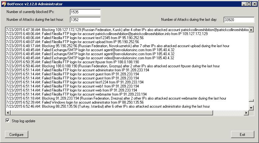 BotFence Screenshot - click for full size BotFence administrator tool screenshot