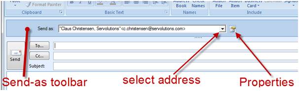 ChangeSender Toolbar in Outlook 2010