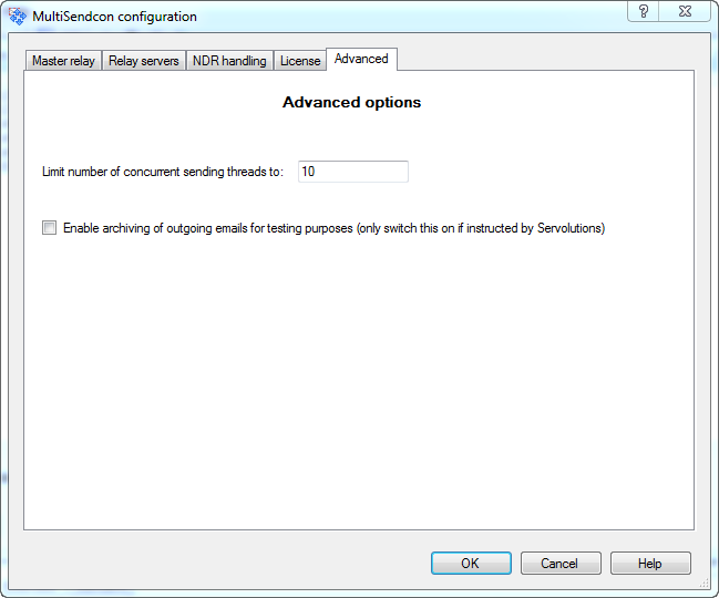 MultiSendcon Master Relay configuration page - click for full size