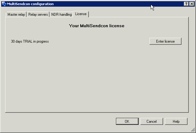 MultiSendcon license configuration page - click for full size