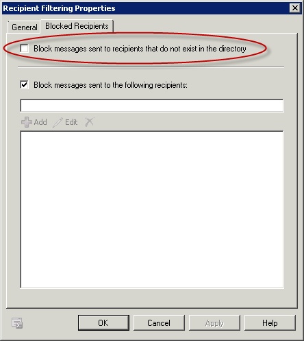 Exchange 2010 - blockierte Empfänger